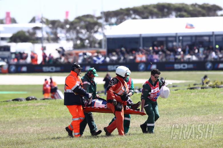 Jorge Navarro crash, Moto2 race, Australian MotoGP, 16 October