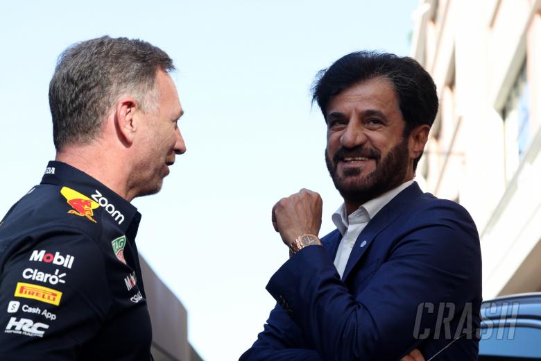 (L to R): Christian Horner (GBR) Red Bull Racing Team Principal with Mohammed Bin Sulayem (UAE) FIA President. Formula 1